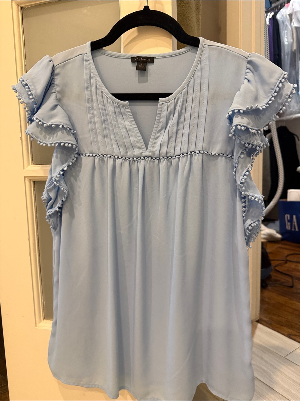 Ann Taylor mixed media blouse